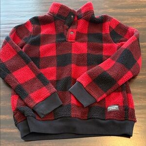 Abercrombie Kids Red and Black Checkered Fleece Pullover